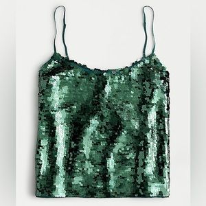 J. crew collection sequin camisole top size large green